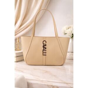 Cavalli Class by Roberto Cavalli Sandra Shopper Tote Bag - Almond - NWT